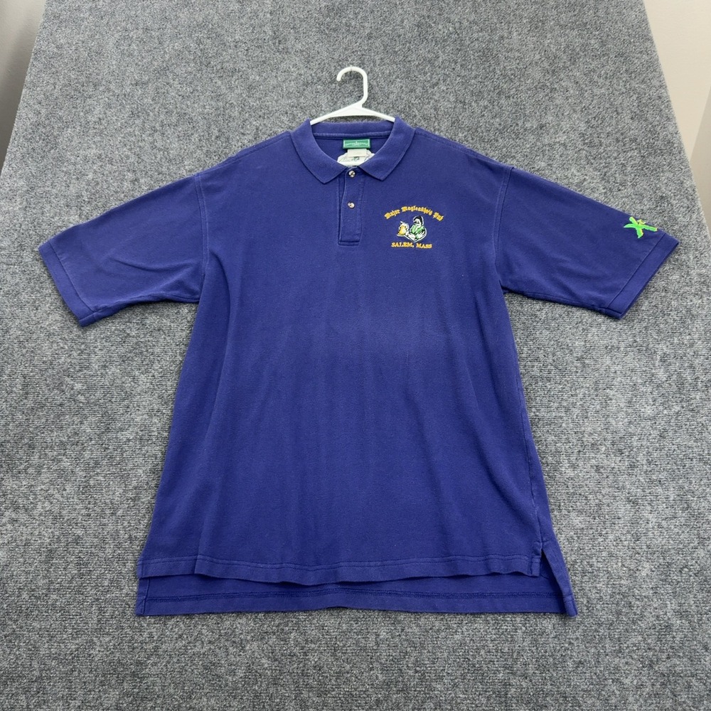Vintage Notre Dame Outer Banks Polo Shirt Mens XL Purple Cotton‎ Pique Sporty